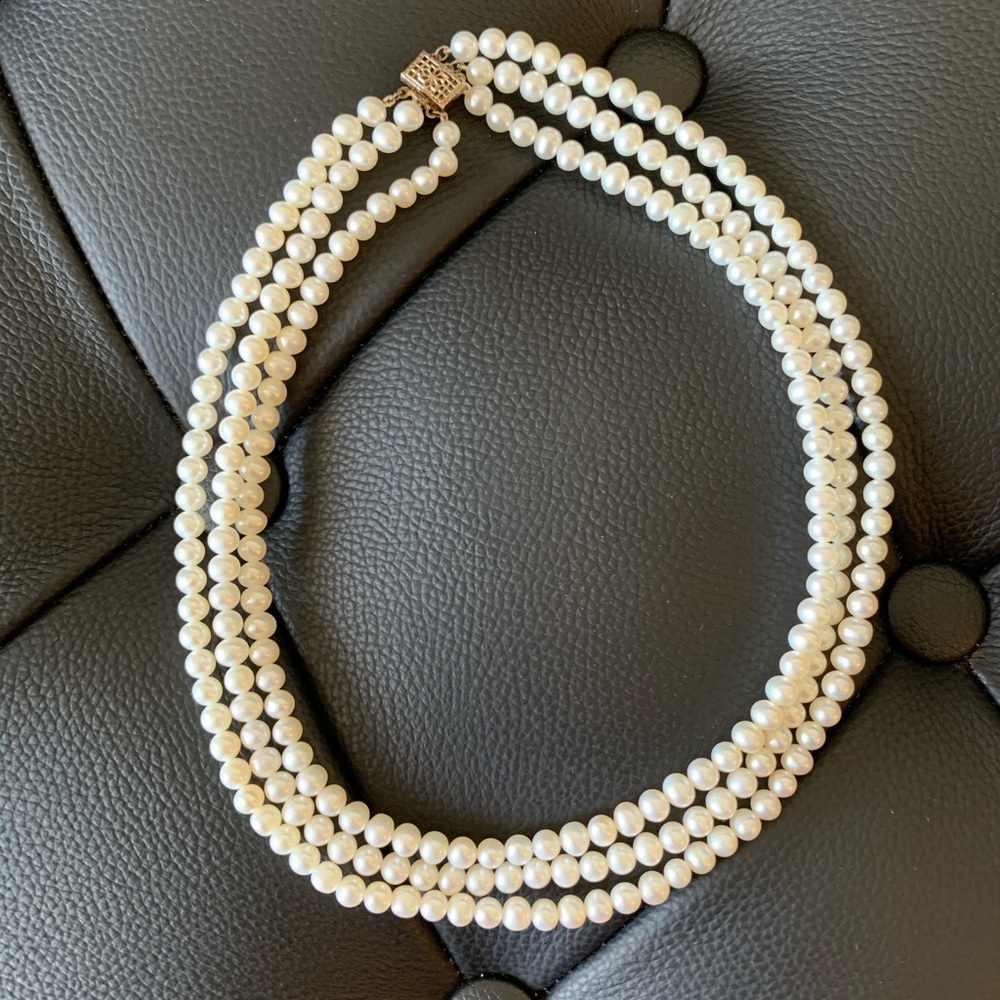 $499 Freshwater Pearl 3-Strand Necklace